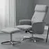 Aria Swivel Recliner Chair with Footstool - Grey, Linen