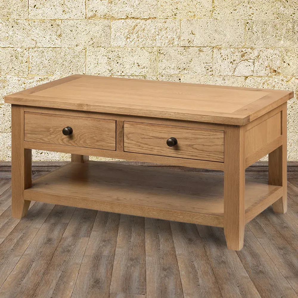 Astoria 2 Drawer Coffee Table - Oak image
