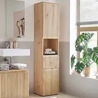 Austin Single Shelf Single Drawer 2 Door Tall Cabinet - Brown