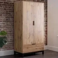 Bali 2 Door Single Drawer Wardrobe - Light Oak