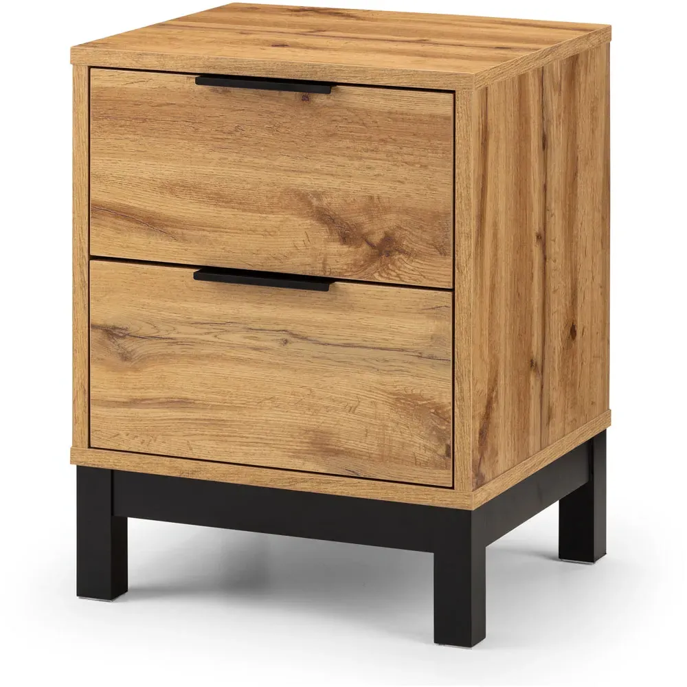 Bali 2 Drawer Bedside Table - Oak
