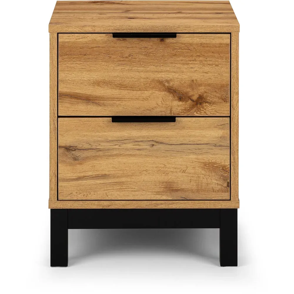 Bali 2 Drawer Bedside Table - Oak