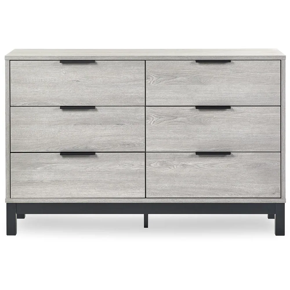 Bali 6 Drawer Wide Chest of Drawers - Grey Oak
