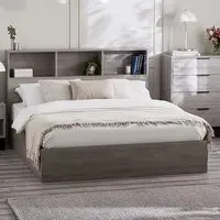 Bali Double Storage Ottoman Bed - Grey Oak