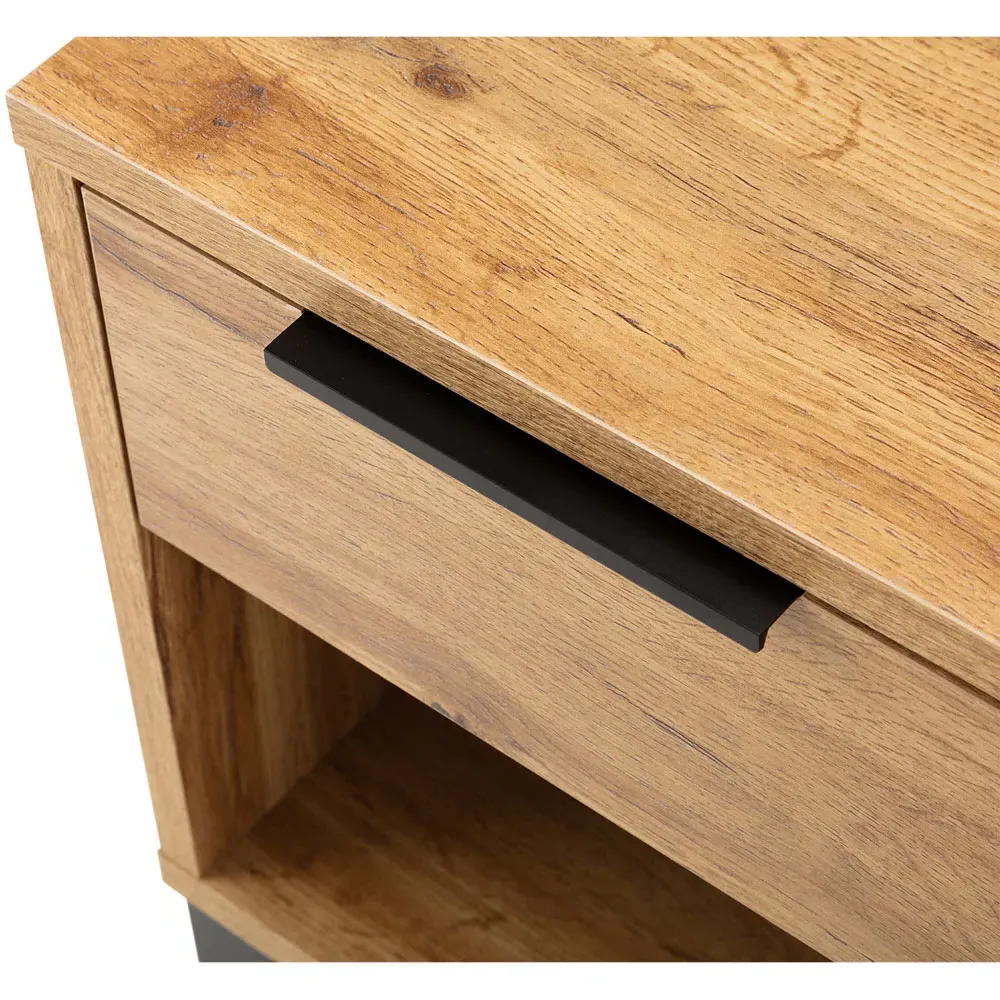 Bali Single Drawer Bedside Table - Oak
