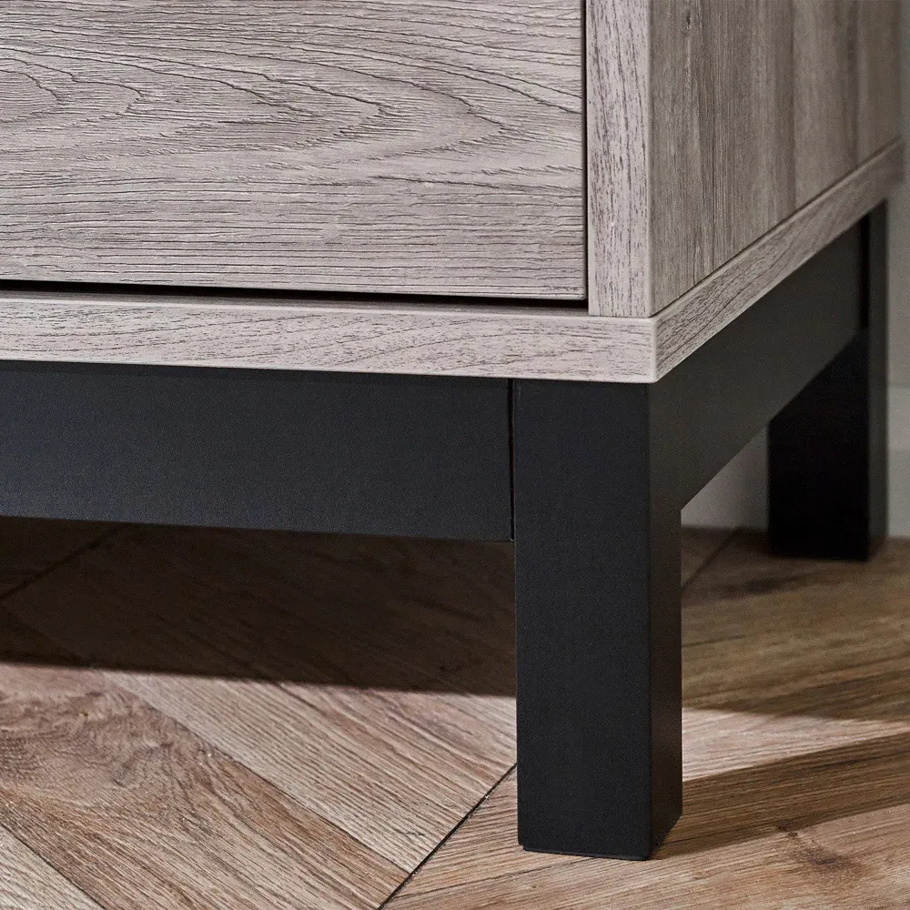 Bali TV Unit with Storage - Grey, Oak