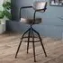 Barbican Bar Stool with Backrest - Brown, Faux Leather