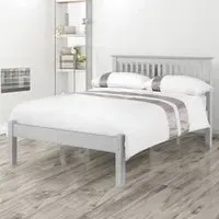 Barcelona Double Bed Frame - Grey, Pine