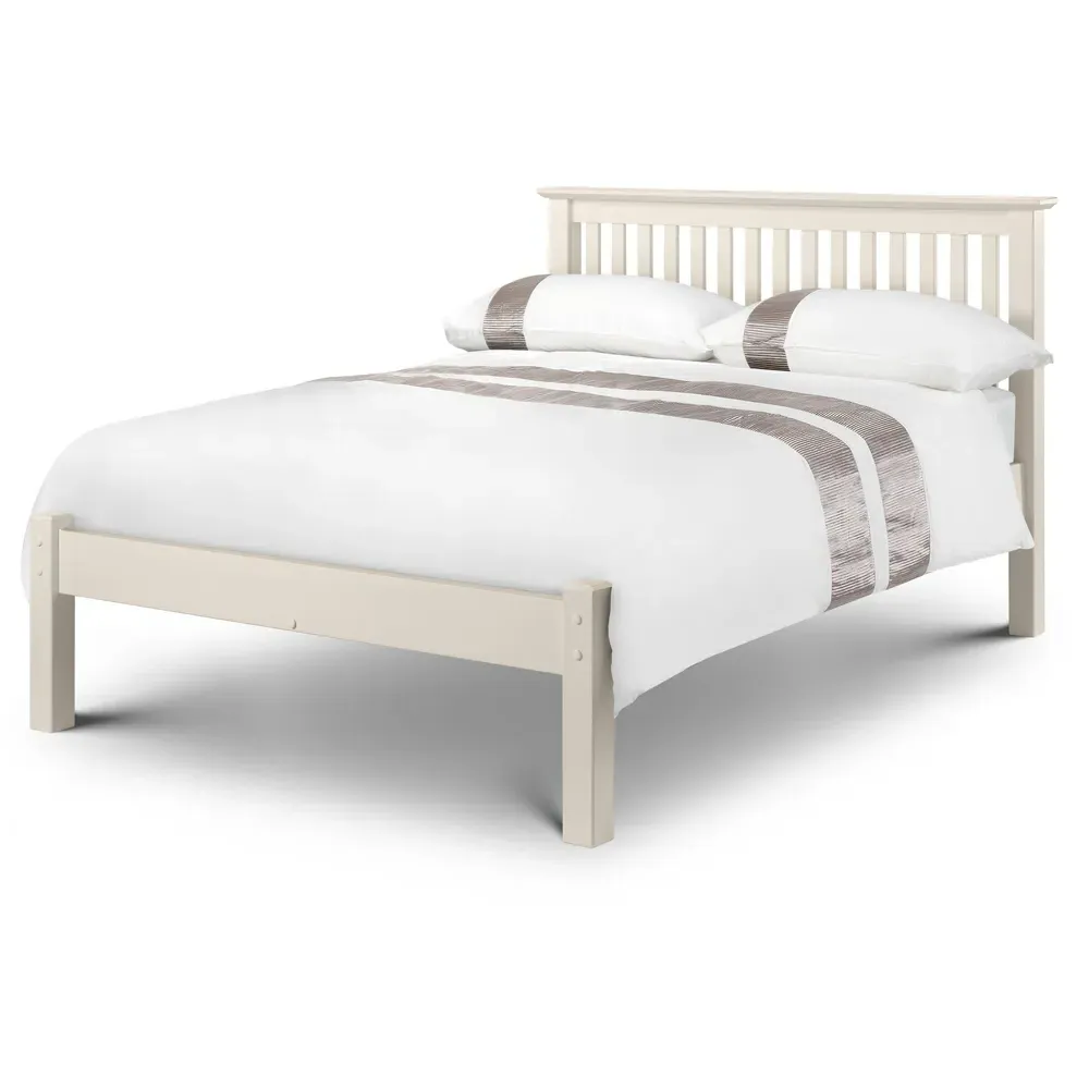 Barcelona Double Bed Frame - White, Pine