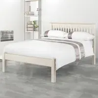 Barcelona Double Bed Frame - White, Pine