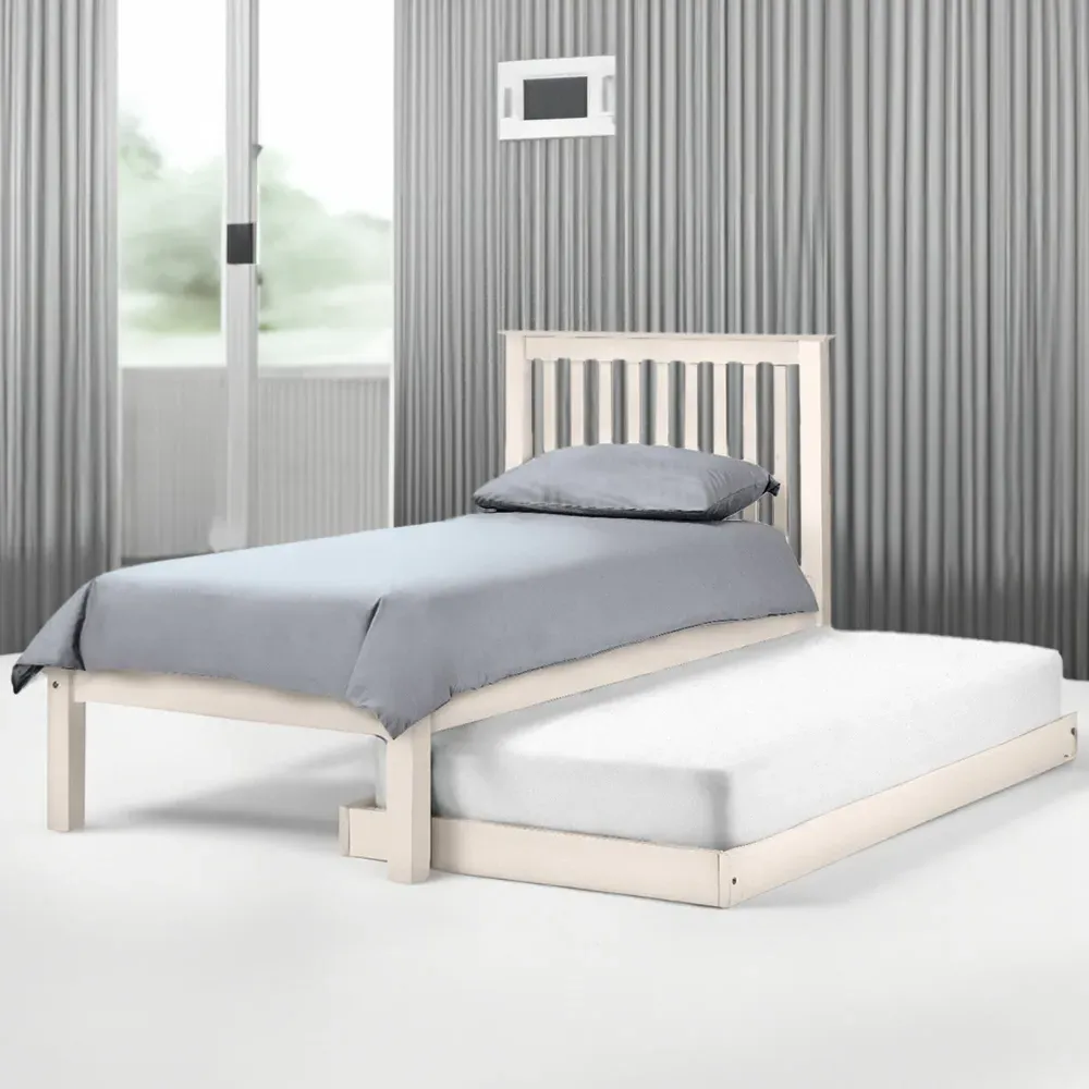 Barcelona Hideaway Bed Frame - White, Pine