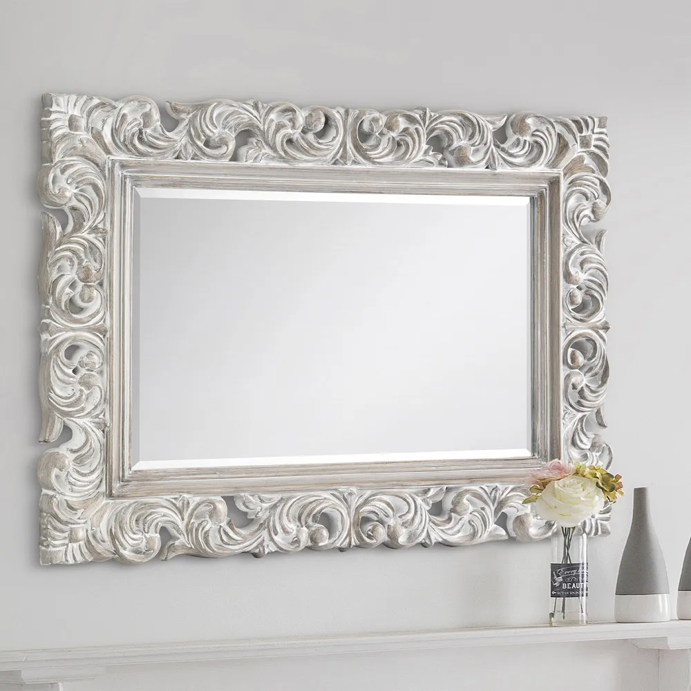 Baroque Distressed Wall Mirror - Multi