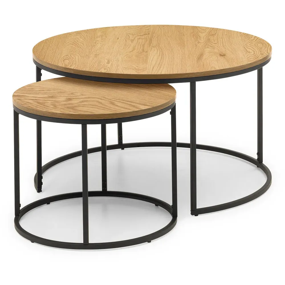 Bellini Round Nest of Tables Set of 2 - Oak