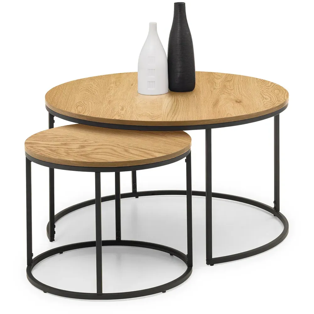 Bellini Round Nest of Tables Set of 2 - Oak
