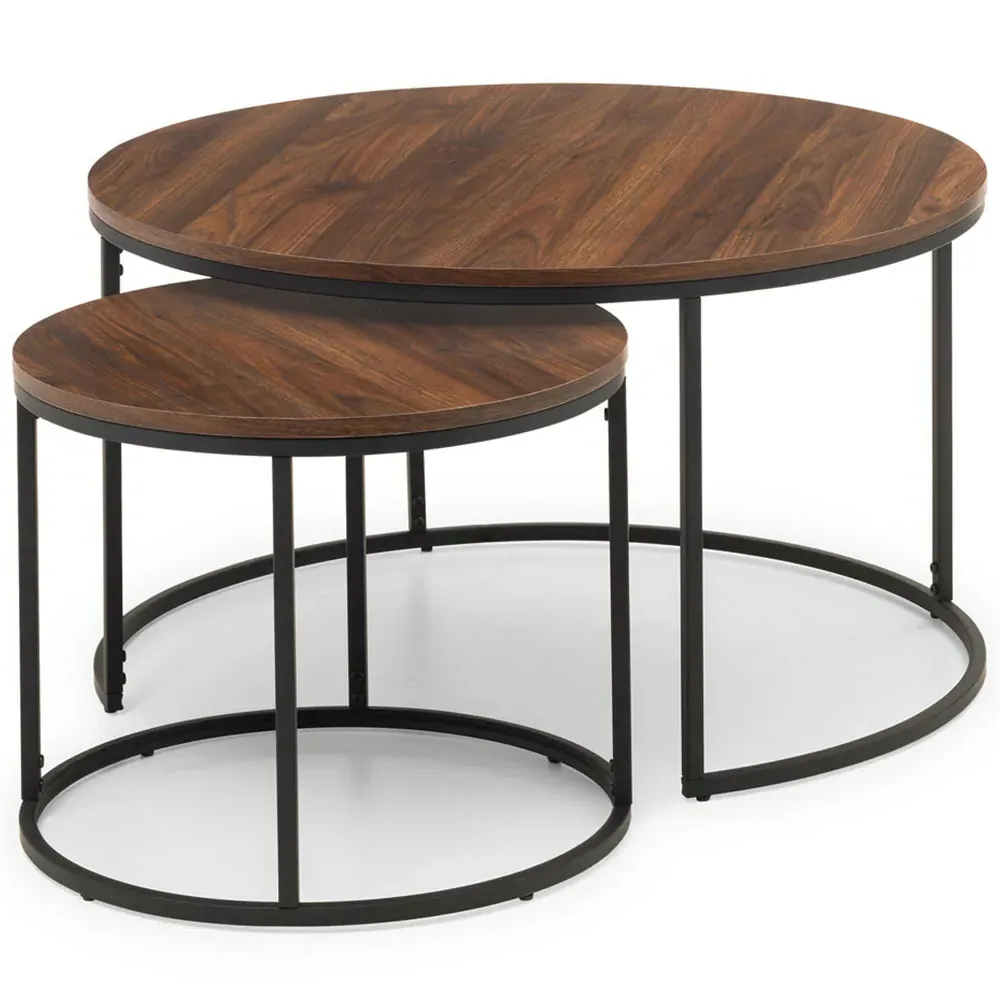 Bellini Round Nest of Tables Set of 2 - Walnut