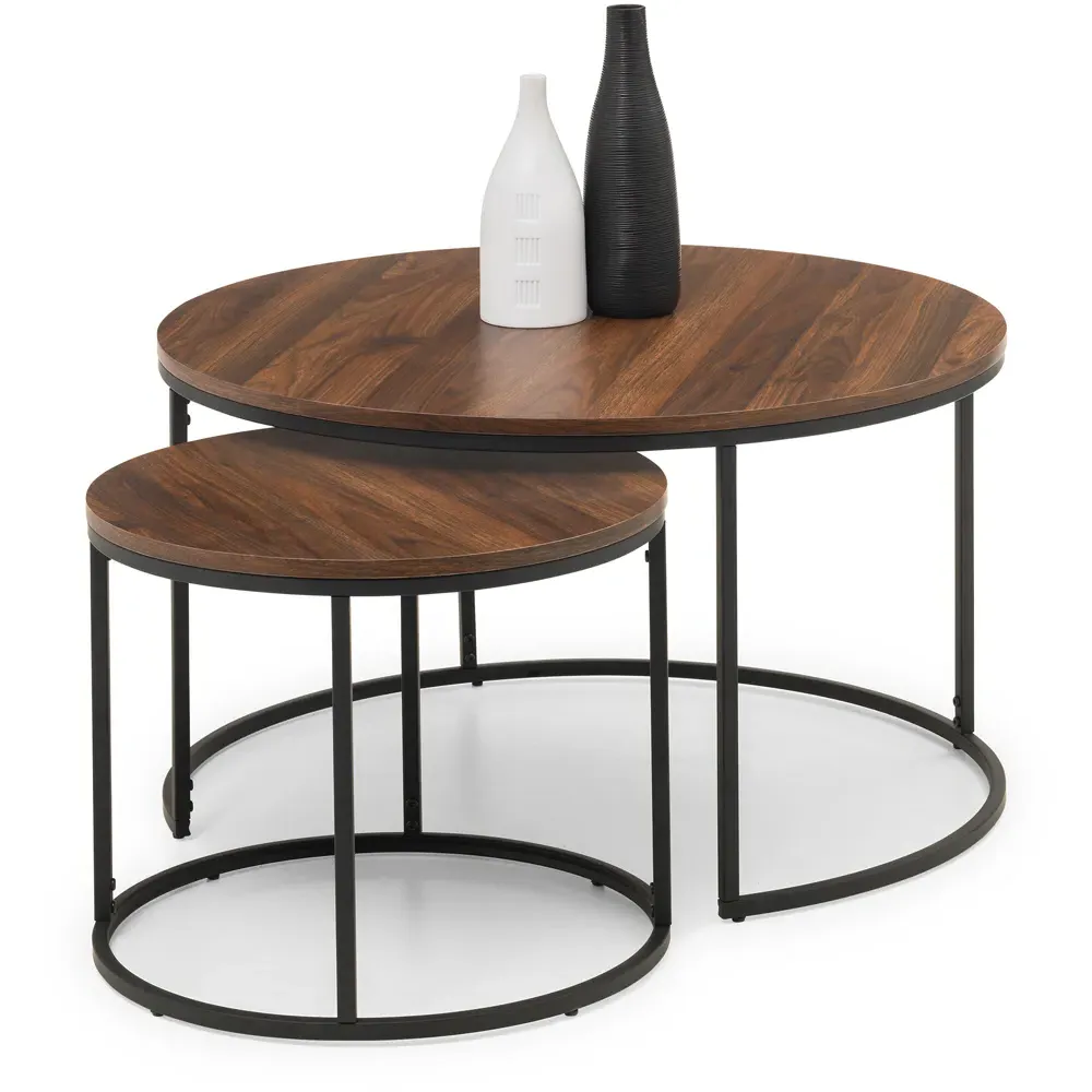 Bellini Round Nest of Tables Set of 2 - Walnut