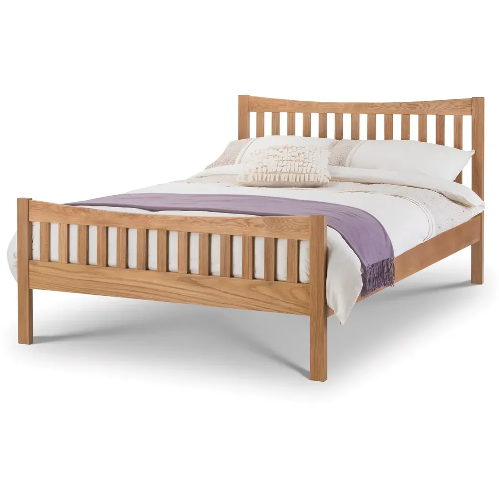 Bergamo King Size Bed Frame - White Oak