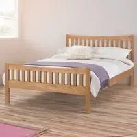 Bergamo King Size Bed Frame - White Oak