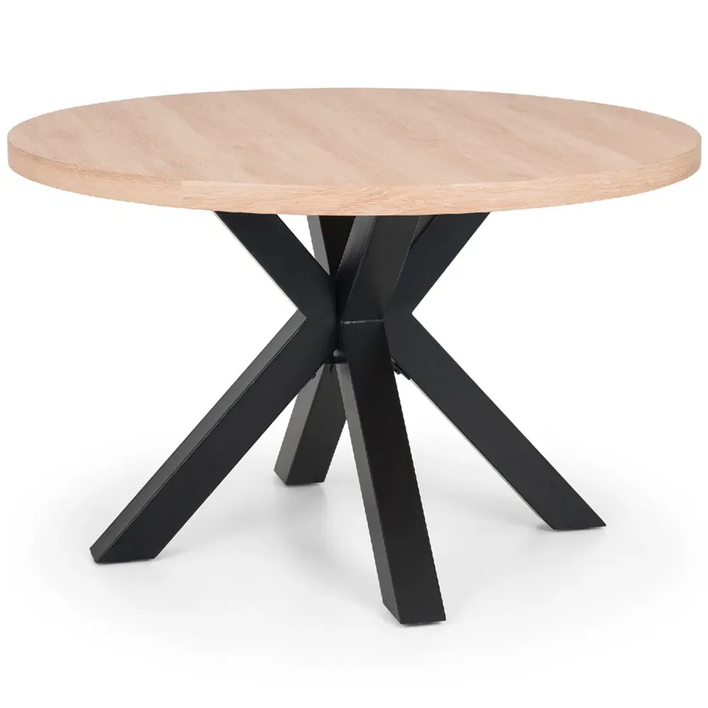 Berwick 4-Seater Round Dining Table - Black, Oak