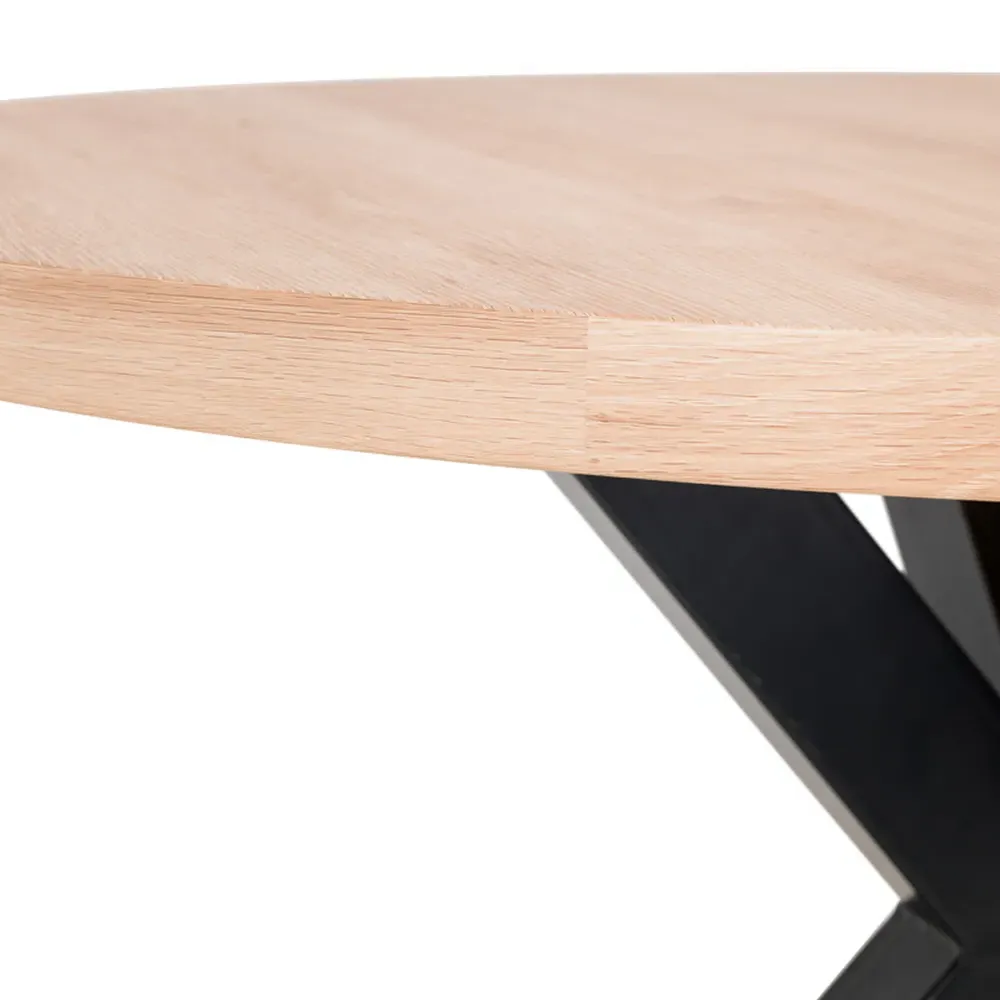 Berwick 4-Seater Round Dining Table - Black, Oak
