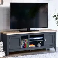 Bordeaux 2 Door TV Unit with Shelves - Dark Grey