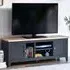 Bordeaux 2 Door TV Unit with Shelves - Dark Grey