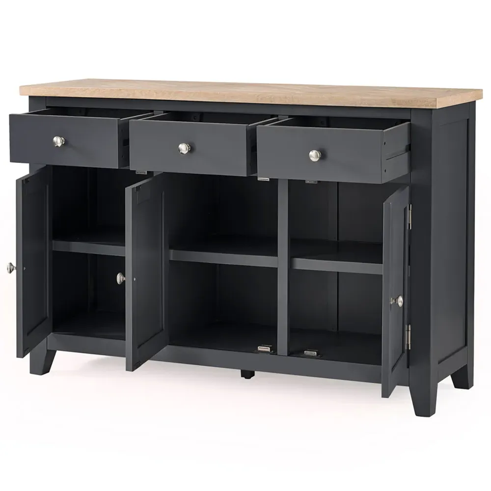 Bordeaux 3 Door 3 Drawer Sideboard - Grey