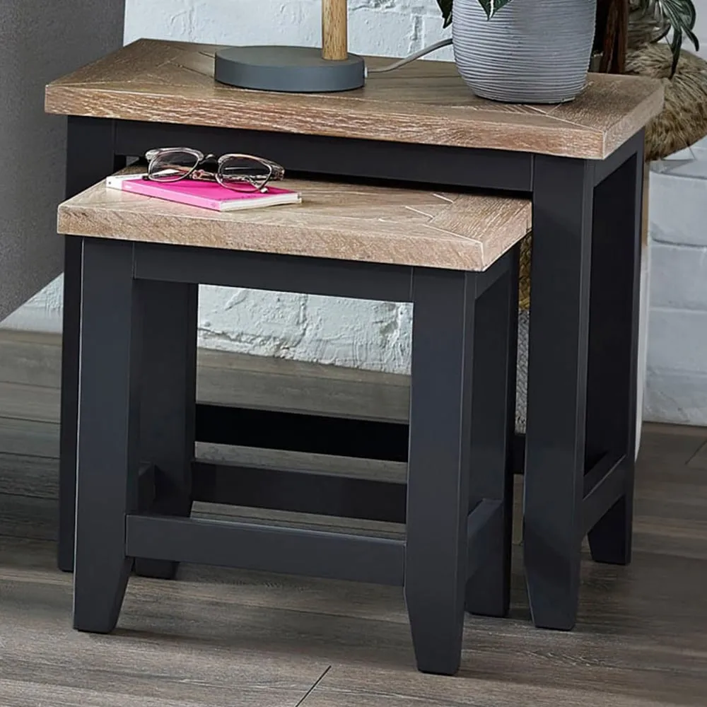 Bordeaux Nest of Tables Set of 2 - Dark Grey