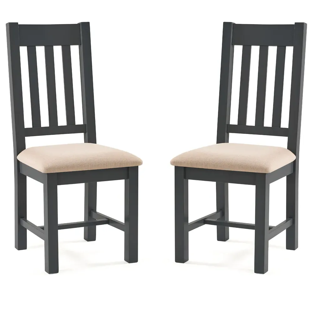 Bordeaux Set of 2 Dining Chairs - Dark Grey