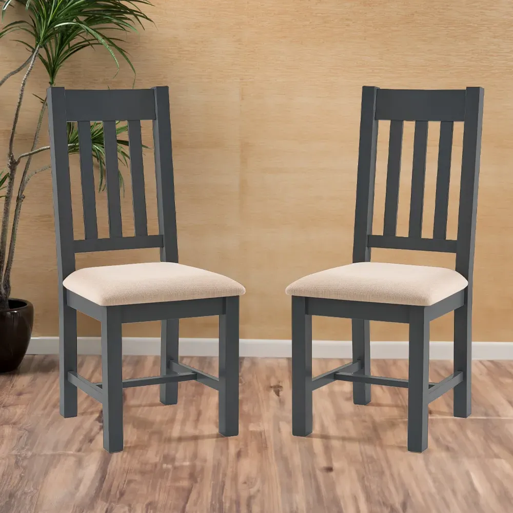Bordeaux Set of 2 Dining Chairs - Dark Grey