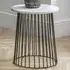 Broadway Round Wire Lamp Table - White, Marble