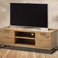 Brooklyn 2 Door TV Unit with Storage - Brown, Oak