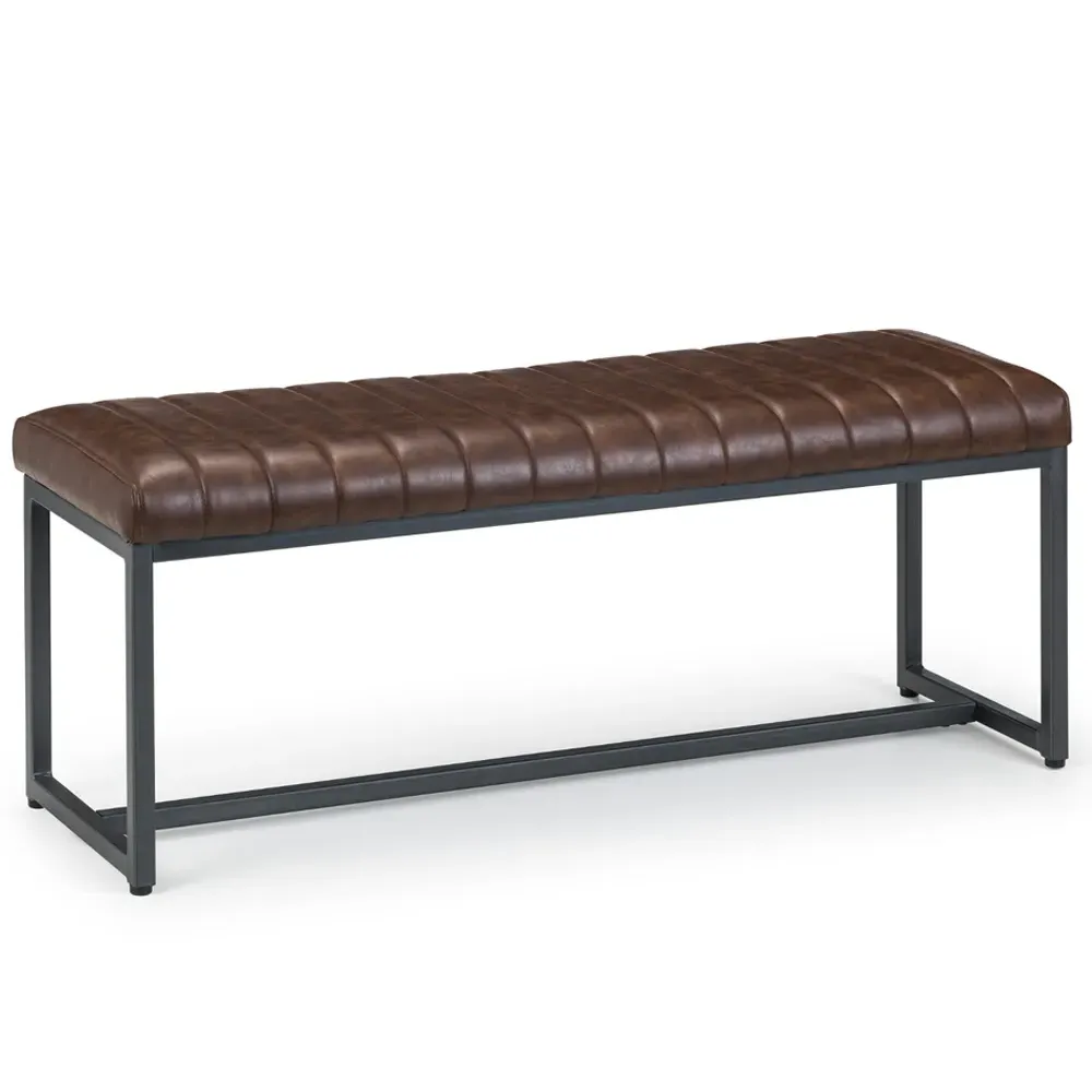 Brooklyn 2-Seater Dining Bench - Brown, Faux Leather