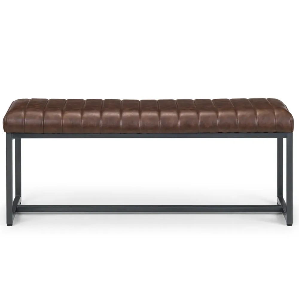 Brooklyn 2-Seater Dining Bench - Brown, Faux Leather