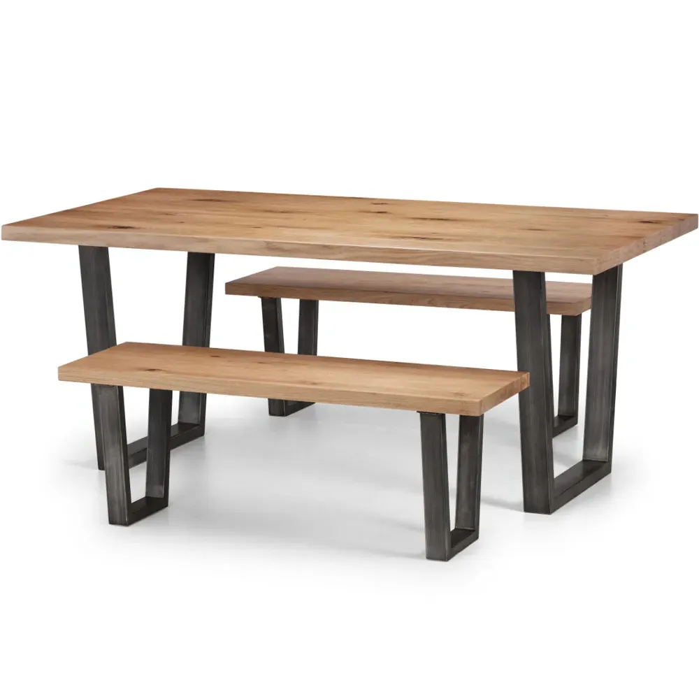 Brooklyn 2-Seater Dining Bench - Brown, Oak