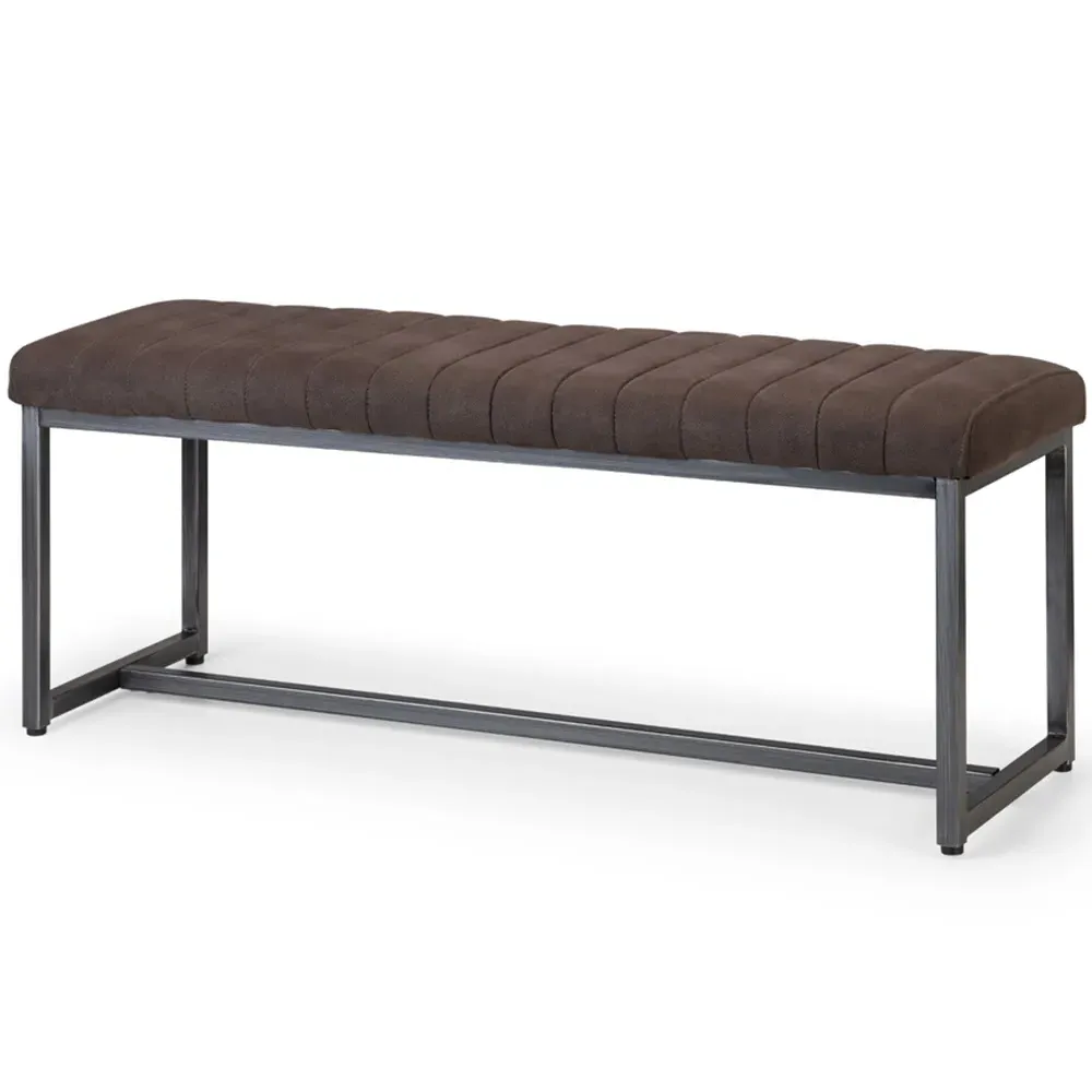 Brooklyn 2-Seater Dining Bench - Grey, Suede