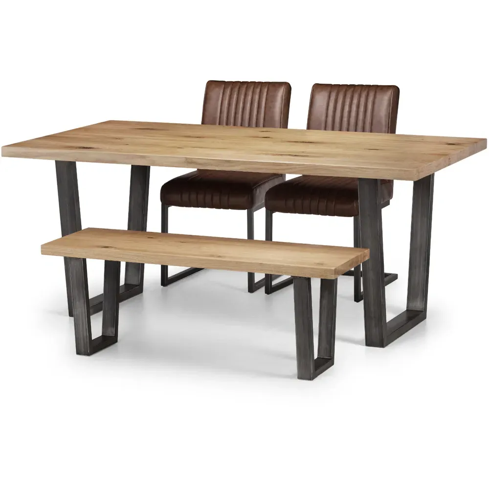 Brooklyn 6 Seater Dining Table - Brown, Oak