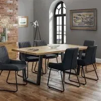 Brooklyn 6 Seater Dining Table - Brown, Oak