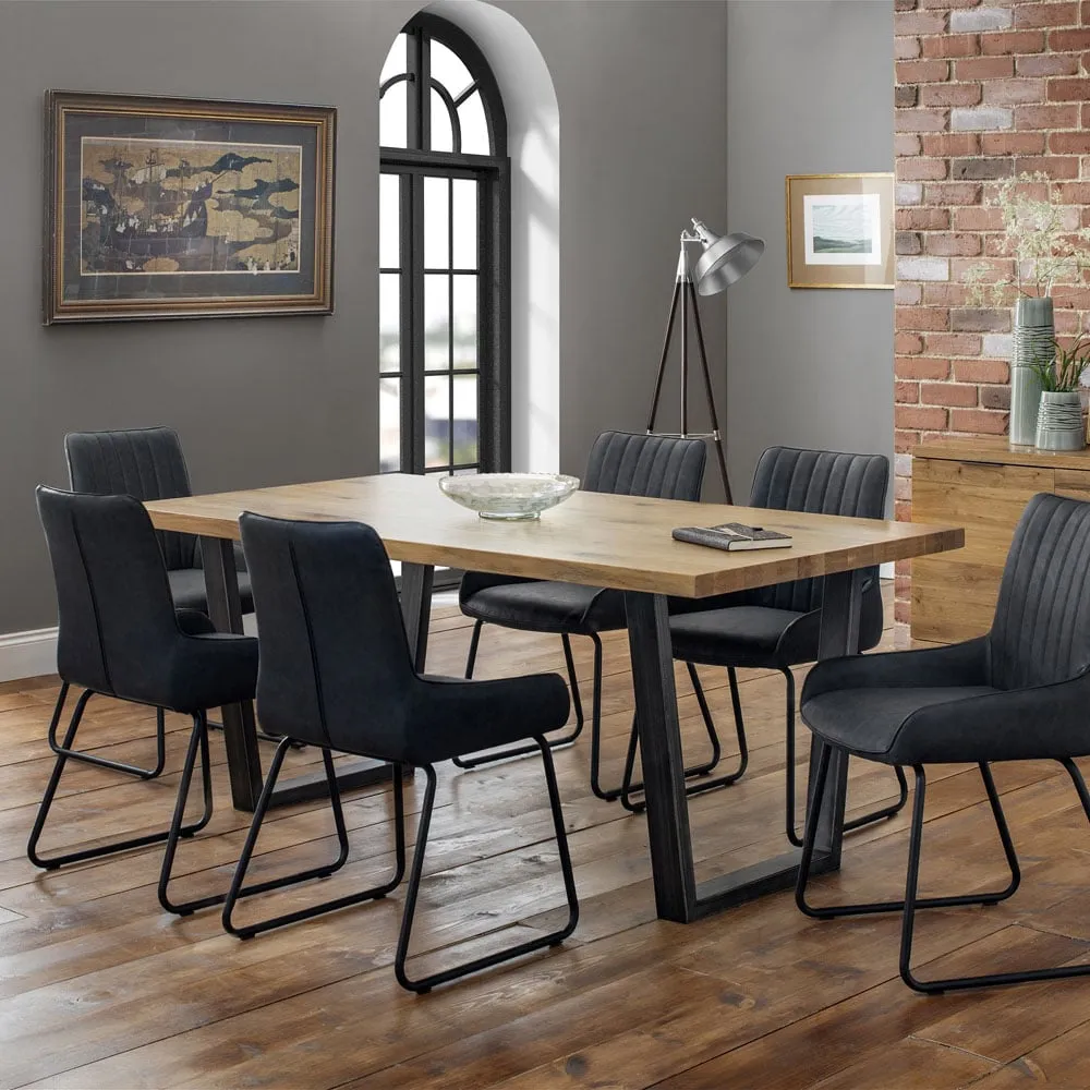 Brooklyn 6 Seater Dining Table - Brown, Oak