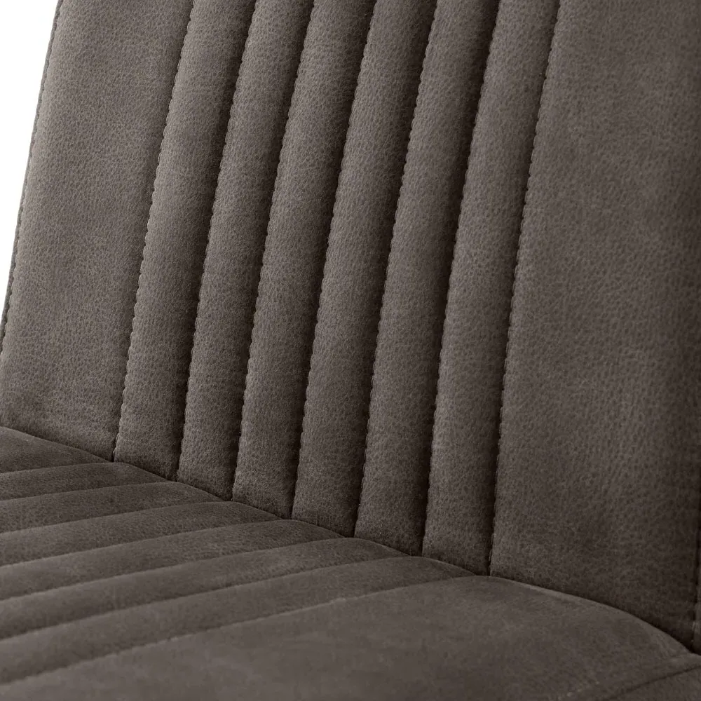 Brooklyn Bar Stool Set of 2 - Charcoal Grey, Faux Leather