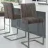 Brooklyn Bar Stool Set of 2 - Charcoal Grey, Faux Leather