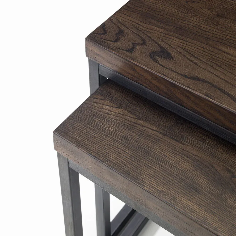 Brooklyn Nest of Tables Set of 2 - Dark Oak