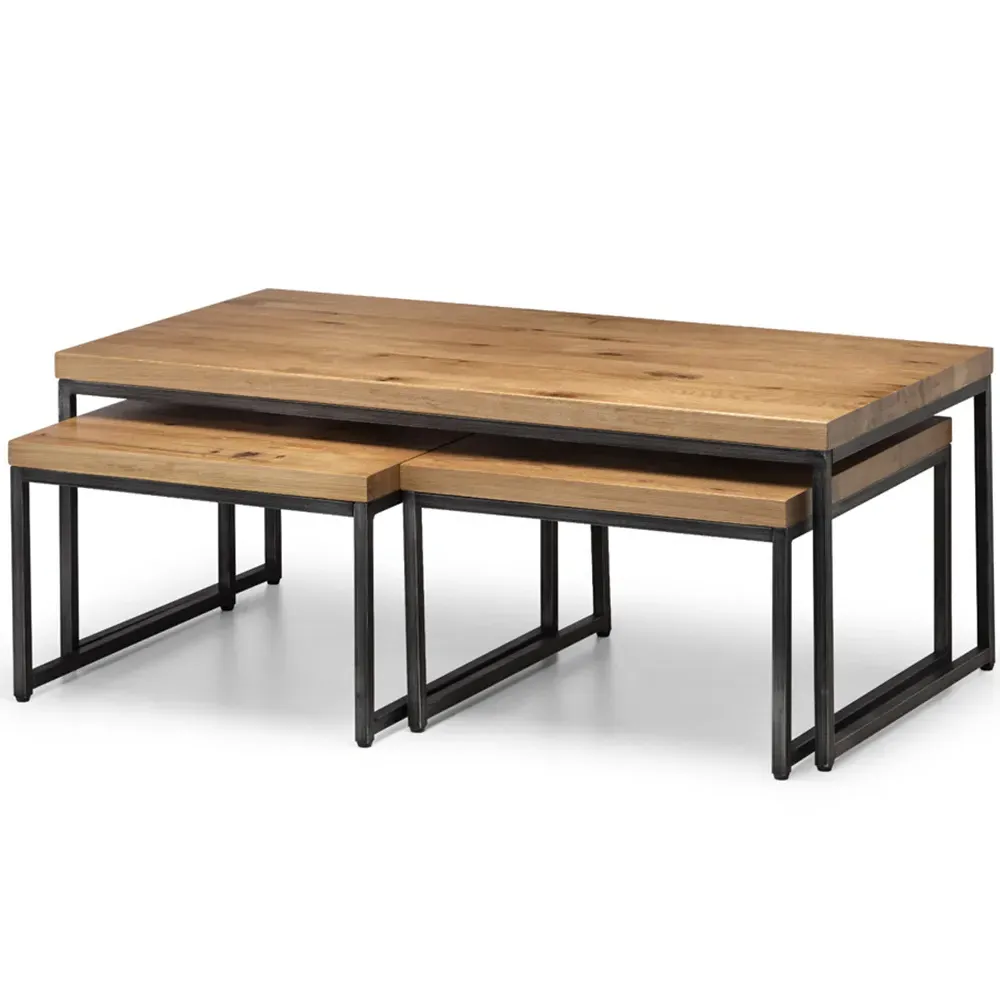 Brooklyn Nest of Tables Set of 3 - Brown, Oak