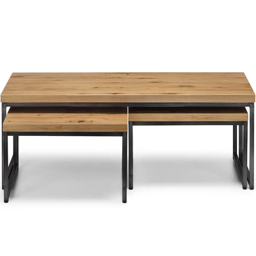 Brooklyn Nest of Tables Set of 3 - Brown, Oak