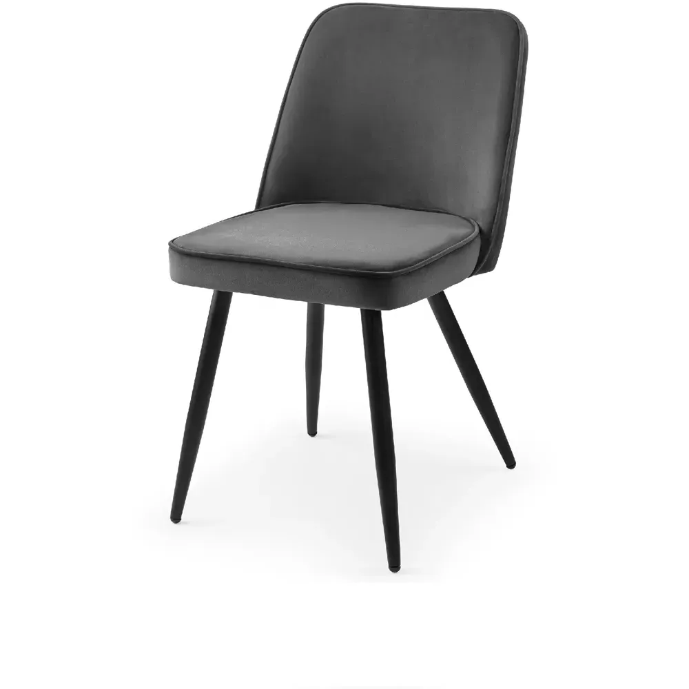 Burgess Set of 2 Dining Chairs - Grey, Velvet