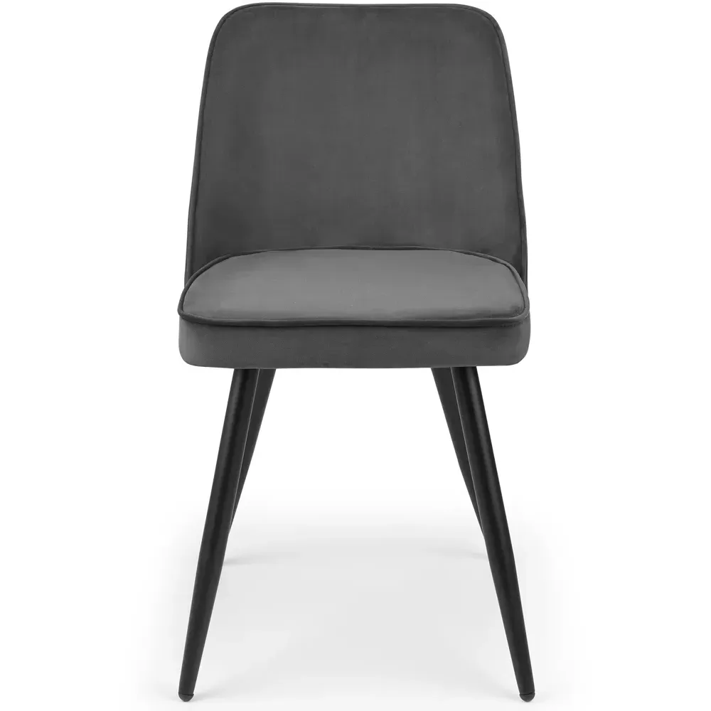 Burgess Set of 2 Dining Chairs - Grey, Velvet