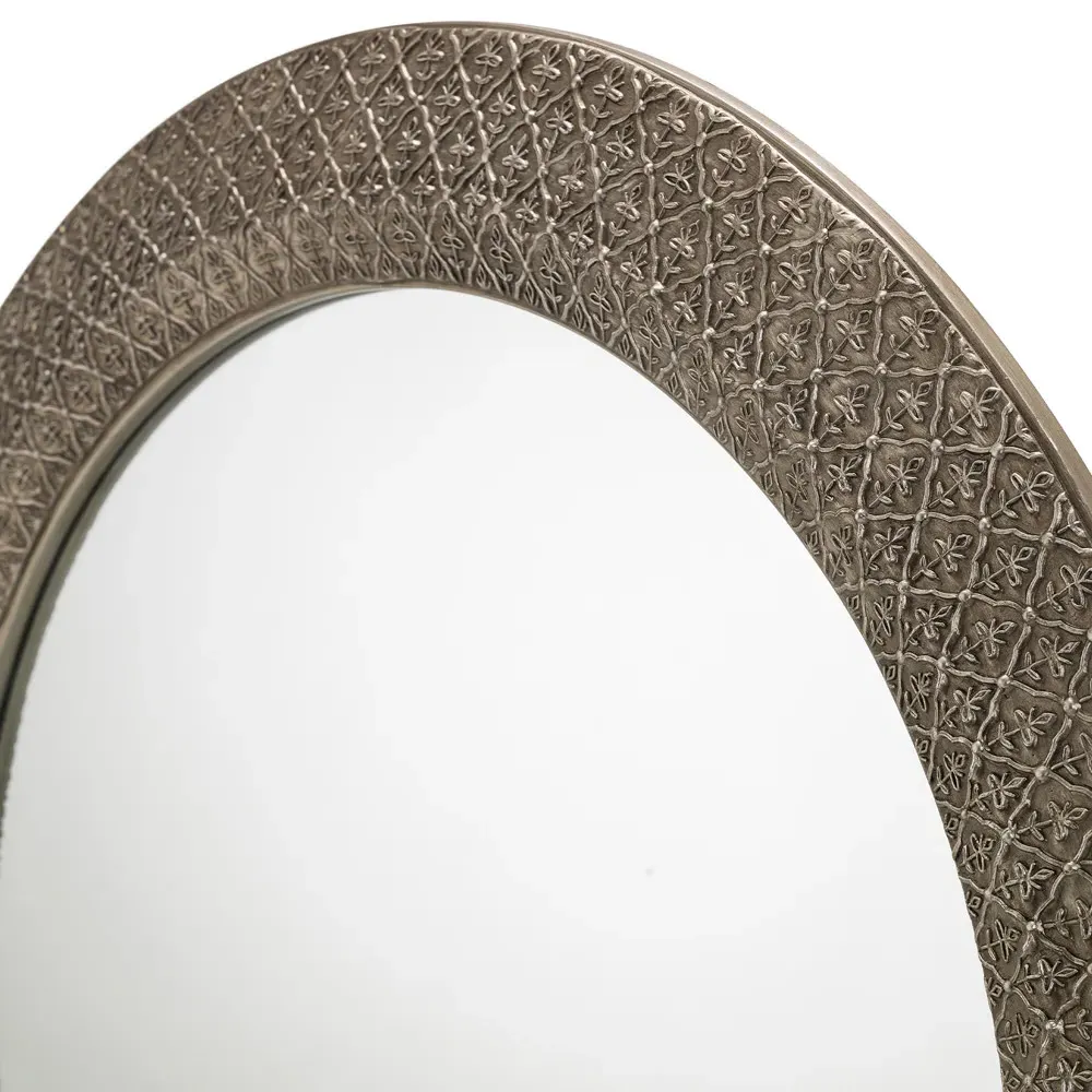 Cadence Large Round Wall Mirror - Silver, Pewter