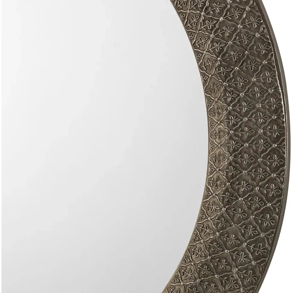 Cadence Large Round Wall Mirror - Silver, Pewter