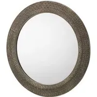 Cadence Large Round Wall Mirror - Silver, Pewter