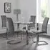 Calabria Set of 4 Dining Chairs with Diamond Stitching - Grey